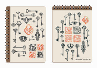20款入钥匙手绘图案