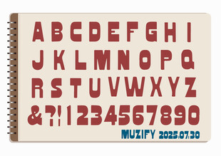 线圈本 复古英文字母素材