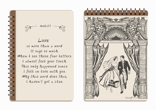 线圈本 新婚夫妻手绘稿