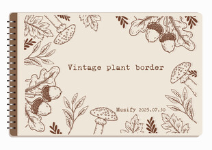 线圈本 植物复古边框