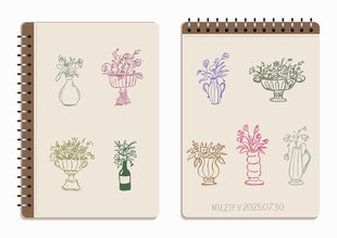 9款入花瓶手绘稿