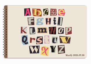 拼贴复古字母素材