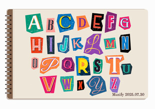 复古拼贴字母素材