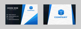 蓝白简约商务名片设计