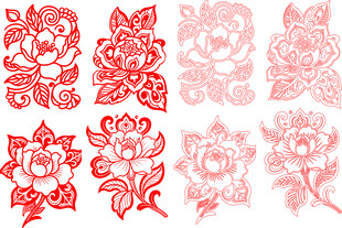 传统剪纸艺术花绘图案