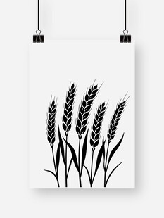 简约麦穗图案装饰画