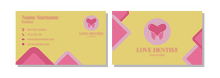 黄色爱心名片设计模板