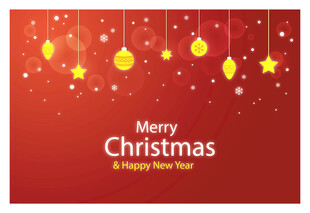 红色圣诞新年贺卡背景