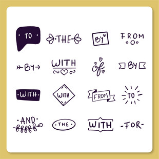 手绘英文符号与文字图案