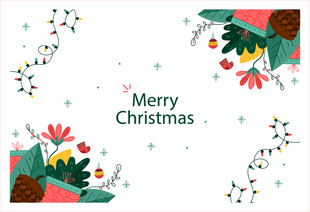 圣诞花卉装饰背景图