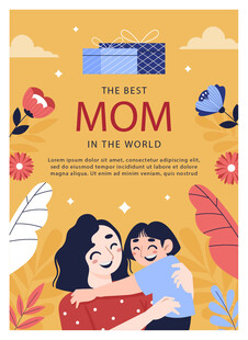 母亲节温馨母子相拥画面