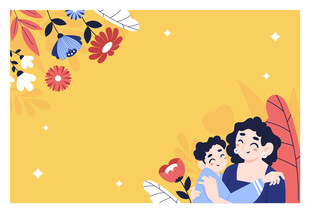 温馨亲子时光插画