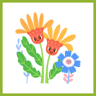 可爱花朵插画