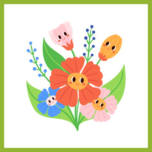 可爱花朵插画