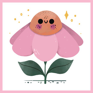 可爱花朵卡通形象