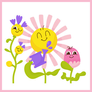 可爱花朵插画