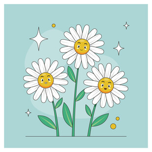 可爱雏菊插画