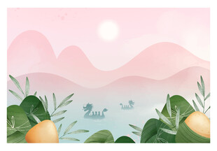 夏日湖景中的清新自然风光