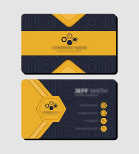 黄黑配色商务名片设计