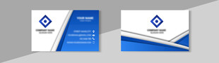 蓝白几何风商务名片模板