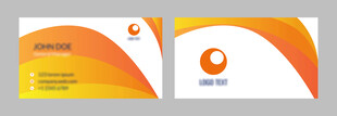 橙色简约名片设计模板