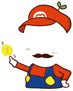 马里奥手持金币卡通形象