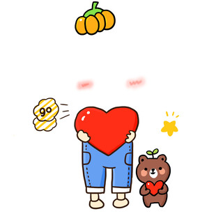 可爱红心人物与小元素