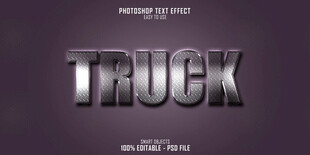 金属质感卡车主题文字效果