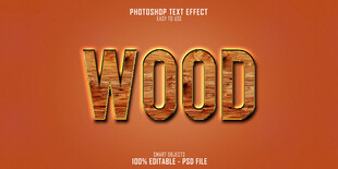 复古风格木质文字效果