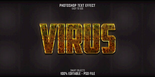 金色病毒特效字体展示