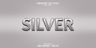 银色立体字效果展示