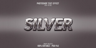 银色立体字效果展示