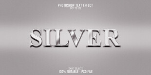 银色主题简洁金属质感字体