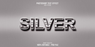 银色立体字效果展示