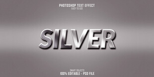 银色金属质感字体效果展示