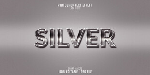 银色立体字效果展示