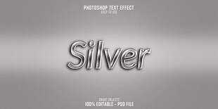 银色主题艺术字设计