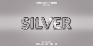 银色立体字效果展示