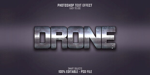 金属质感无人机标题