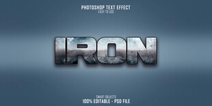 金属质感IRON特效字体