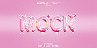 粉色背景3D立体字Mock