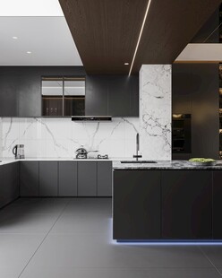 现代简约风开放式厨房空间