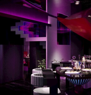 梦幻紫色系室内宴会场景