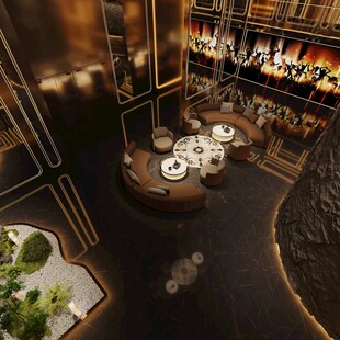 现代风格奢华餐厅室内一角