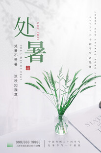 24节气之处暑小清新简洁风宣传