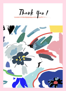 抽象艺术风感谢主题插画