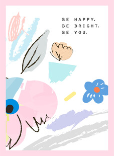 童趣手绘风彩色插画图案