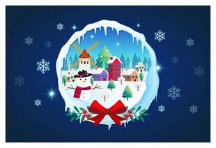 冬日雪景中的童话小镇