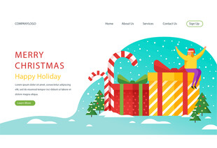 圣诞主题网页设计元素