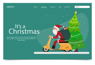 圣诞老人骑摩托过圣诞